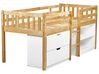 Wooden Kids Mid Sleeper Bed with Storage EU Single Size Light Wood SUSVILLE_935472