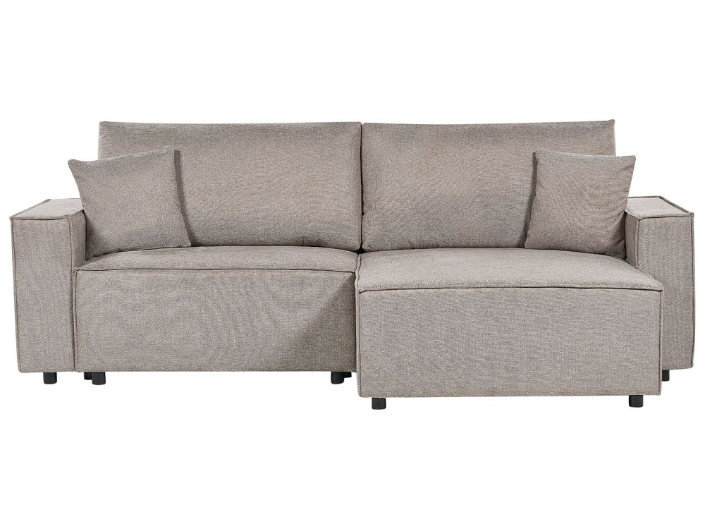Sovesofa 3 personers KARILA med opbevaring Brungrå Venstrevendt