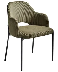 Set of 2 Dining Chairs RATON Corduroy Olive Green_962502