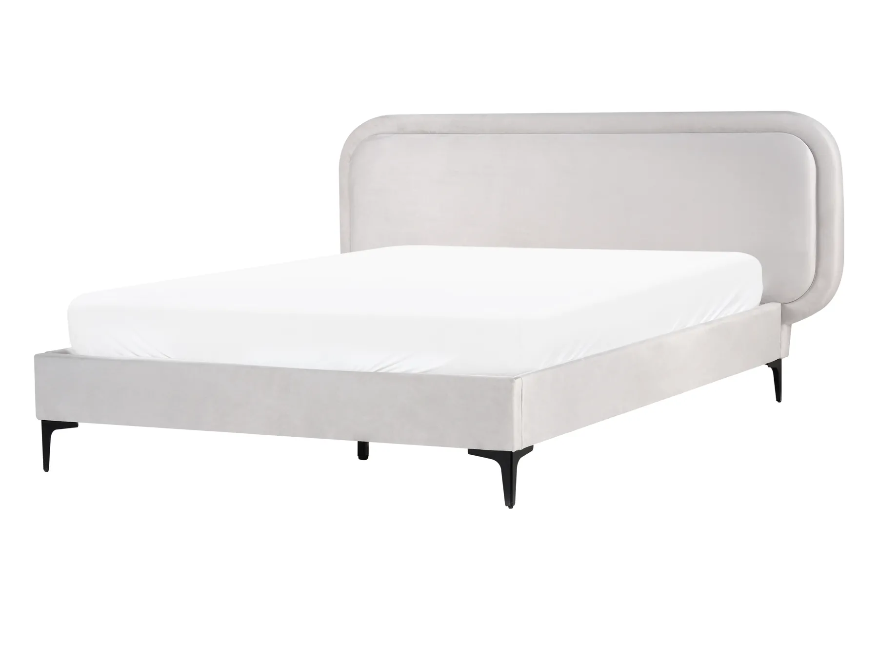 Cama Veludo SUZETTE 140 x 200 cm Cinzento claro_989467