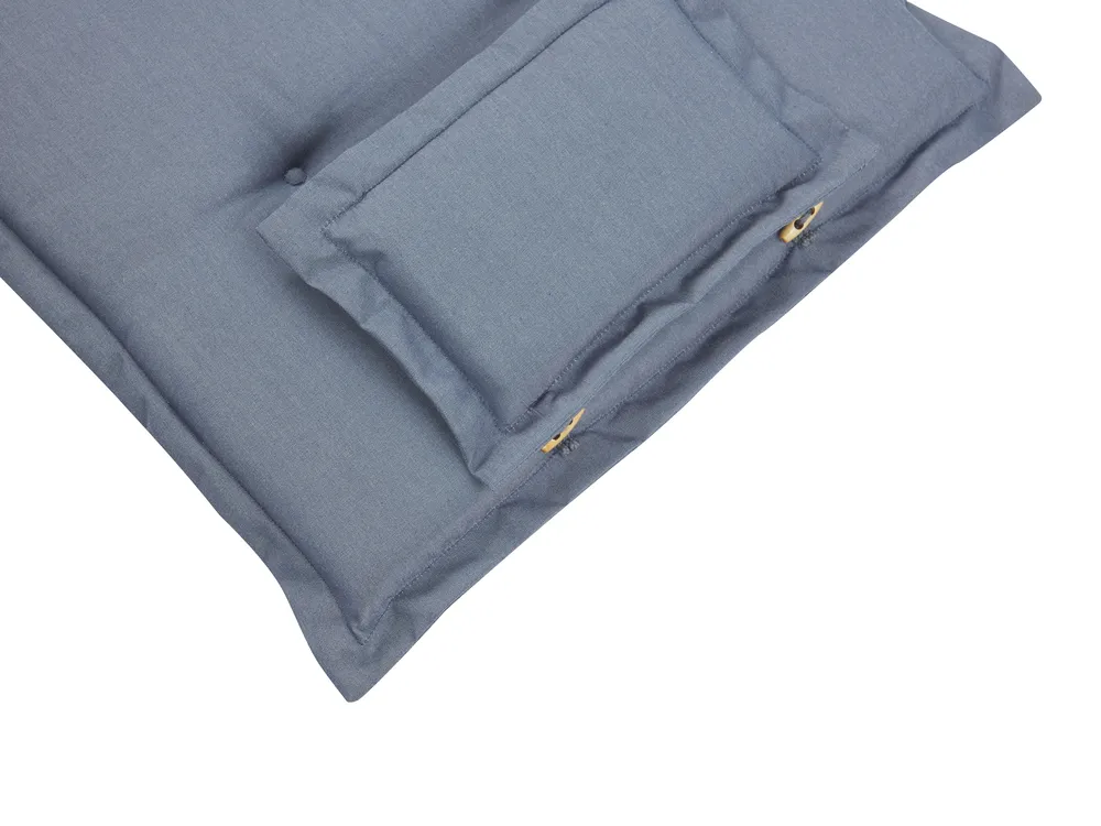 Set da pranzo da giardino 6 posti JAVA con cuscini Legno d'acacia Blu_802689