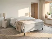 Divan Bed without Headboard Fabric COUNTESS 140 x 200 cm (EU Double) Light Grey_1054406