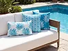 Conjunto de 3 cojines de exterior BIRDWOOD Patrón de plantas 30 x 50 cm 45 x 45 cm Azul