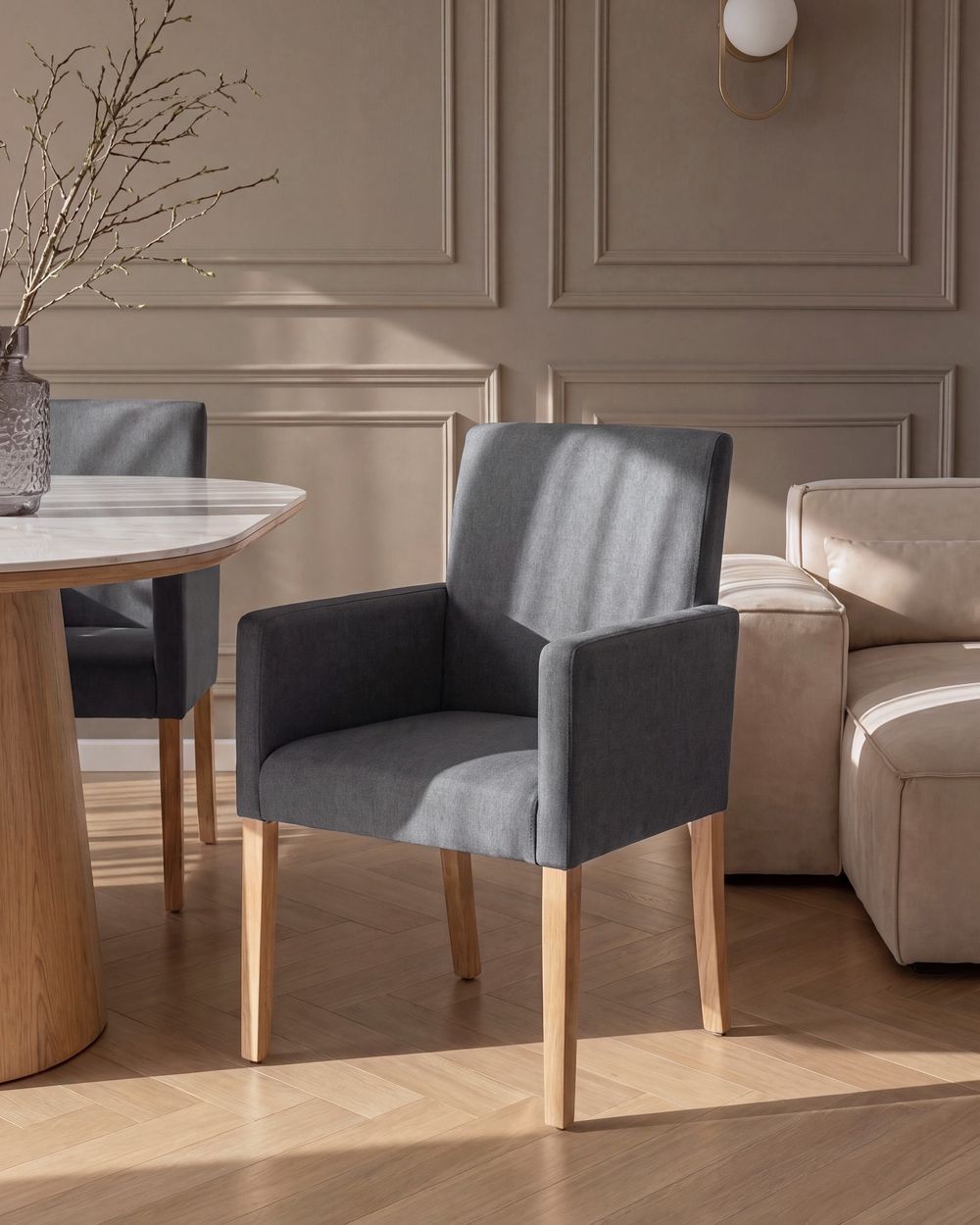 Dining Chair ROCKEFELLER Fabric Grey