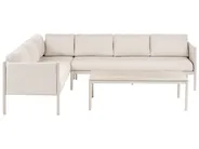 Set di divani angolari da giardino 5 posti TONARA Metallo Beige chiaro Lato destro_1125120