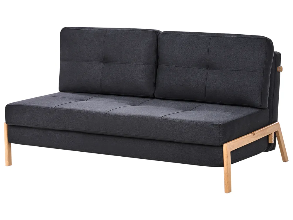 Divano letto 2 posti EDLAND Tessuto Nero_798416