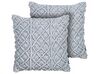 Set of 2 Cotton Macrame Cushions 45 x 40 cm Blue GOREME_800981