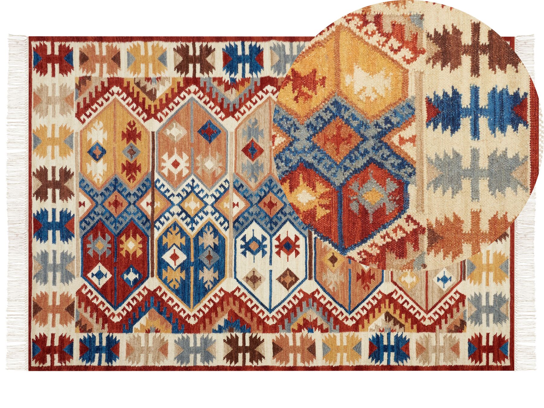 Tappeto kilim lana multicolore 160 x 230 cm VANASHEN_858533