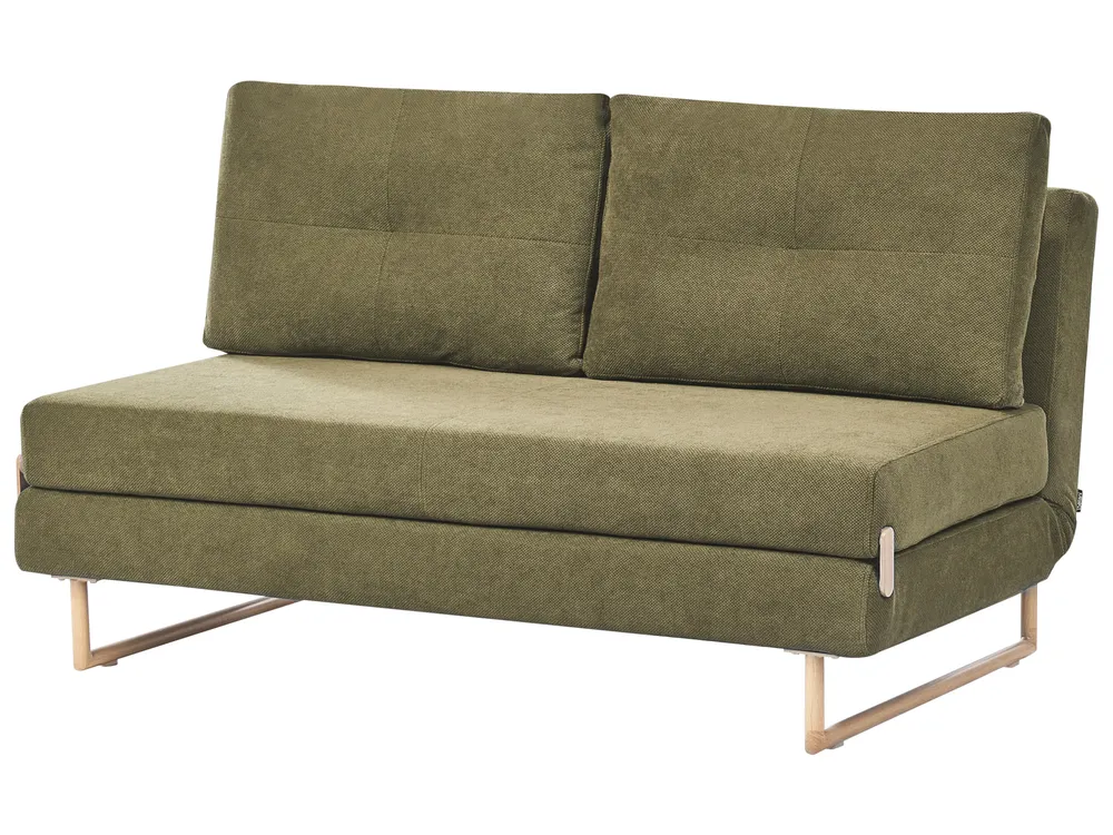 Sofa Bed 3 Seater JERSLEV Fabric Green_1012857
