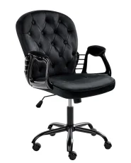 Sedia da scrivania PRINCESS Velluto Nero_1031314