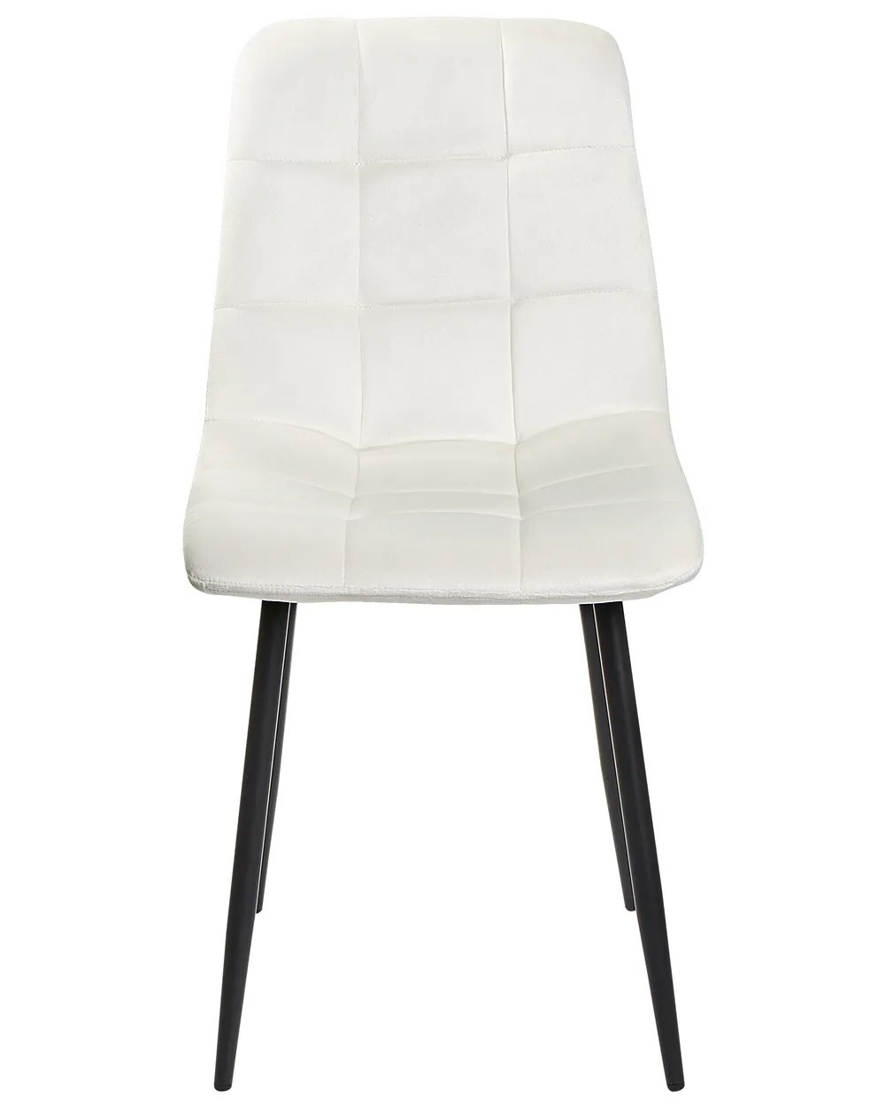 Set of 4 Dining Chairs POWELL Velvet Off-White_929240