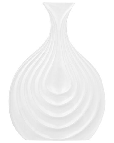 Decoratieve vaas wit steengoed 25 cm THAPSUS