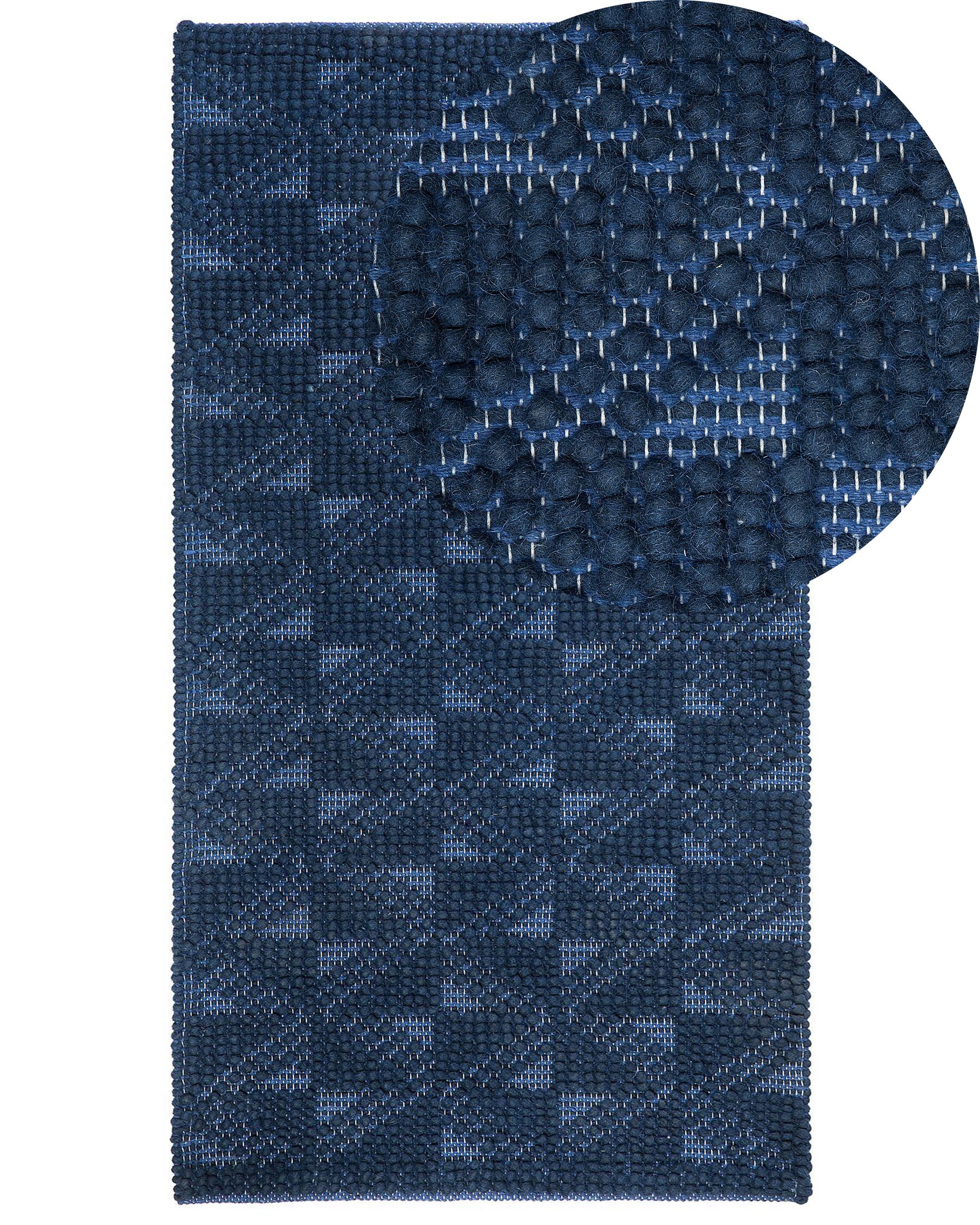 Teppich marineblau 80 x 150 cm Kurzflor SAVRAN_750377