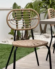 Set of 4 Garden Chairs PRATELLO PE Rattan Natural_949373