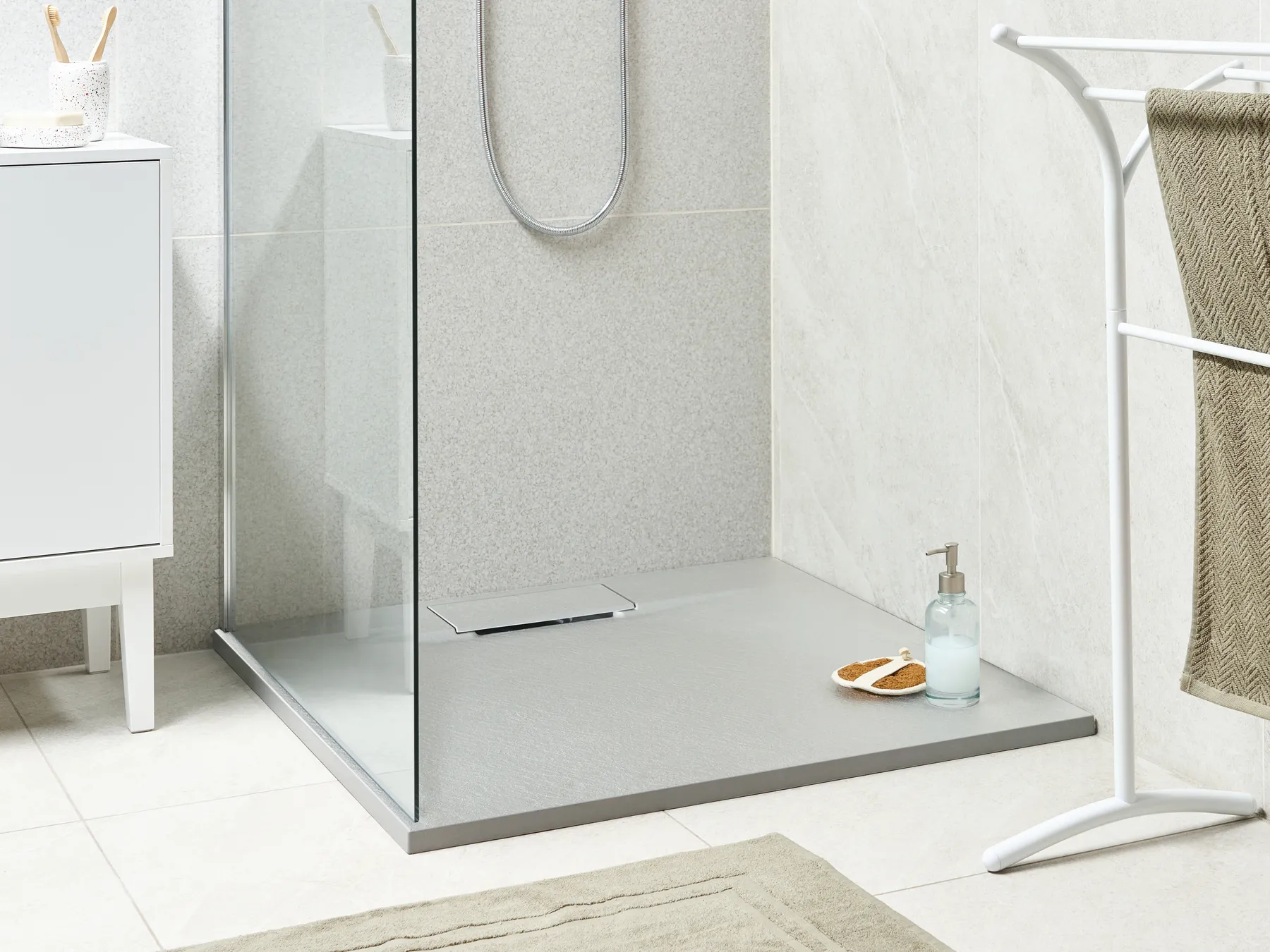Brodzik prysznicowy AZZURRO 90 x 90 x 3 cm Szary_968739