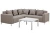 Right Hand 5 Seater Modular Garden Corner Sofa Set Beige BELIZE_833563