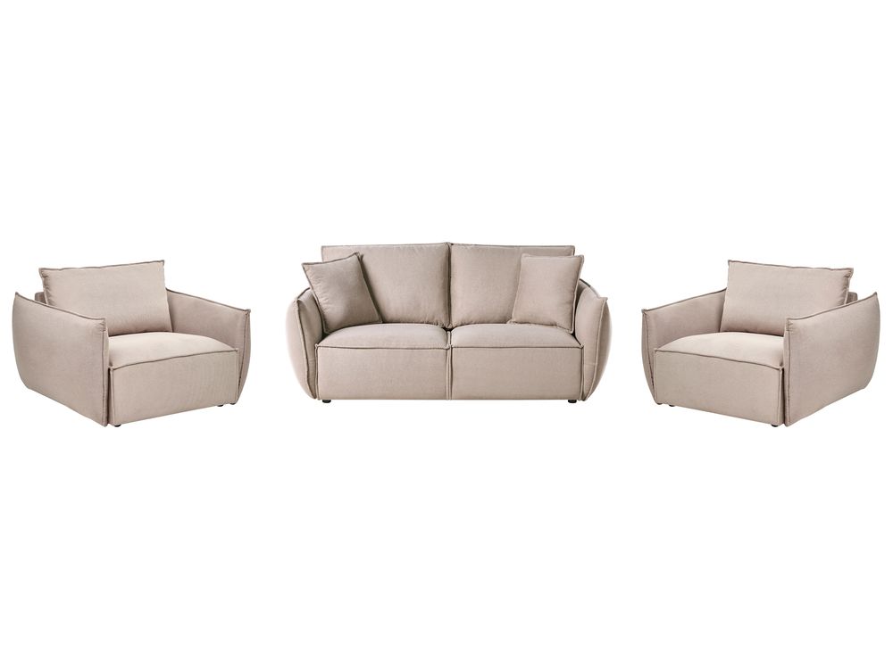 Sofa Set 5-Sitzer KUNES Stoff Taupe