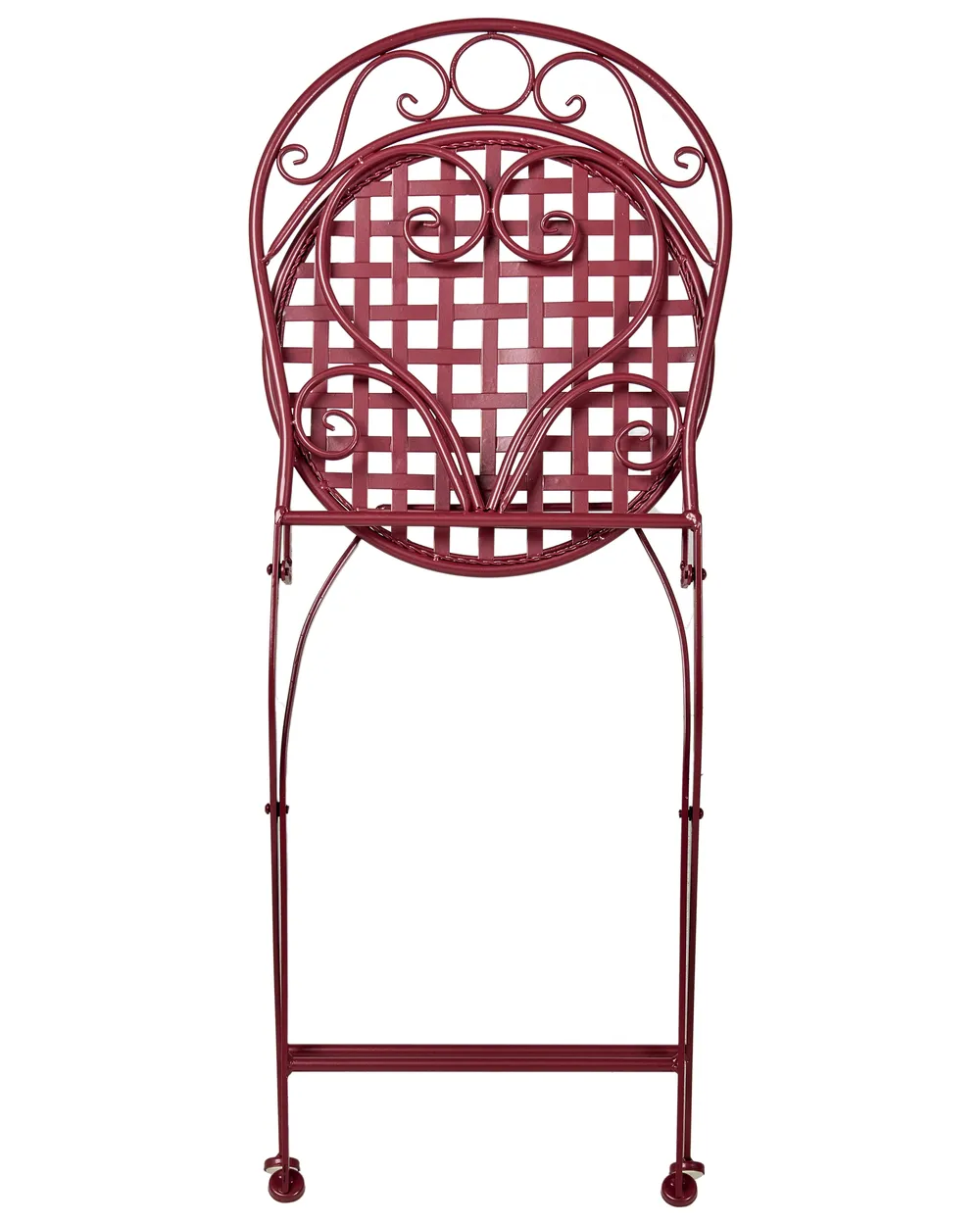 Set of 2 Garden Chairs ALBINIA Metal Burgundy_1016238