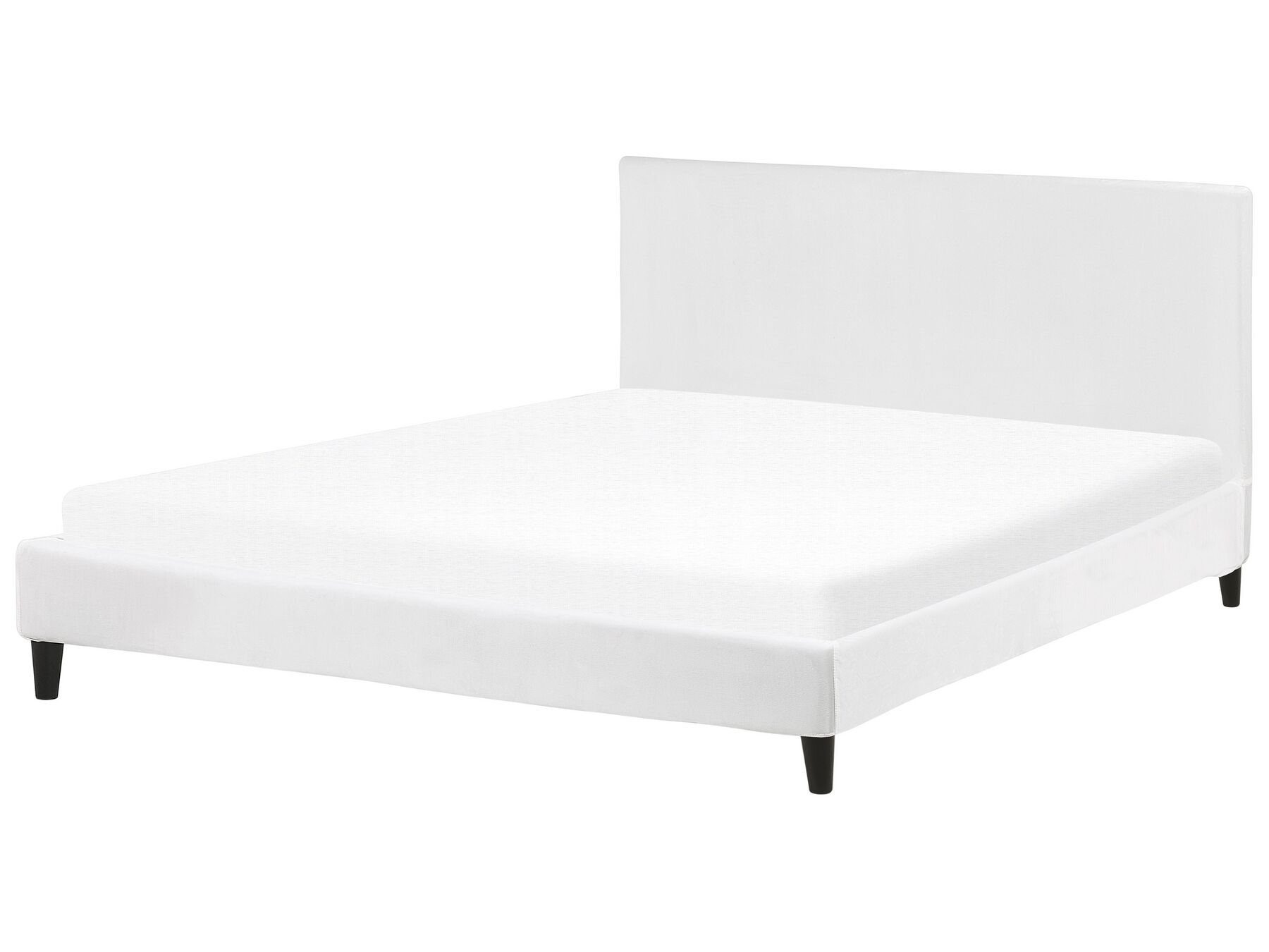 Zamatová posteľ 180 x 200 cm biela FITOU_777120