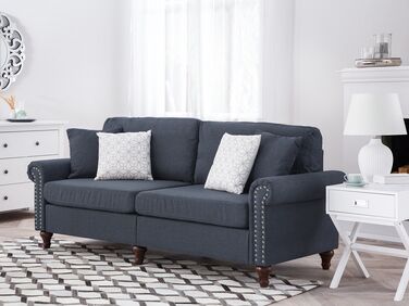 3 Seater Fabric Sofa Dark Grey OTRA II