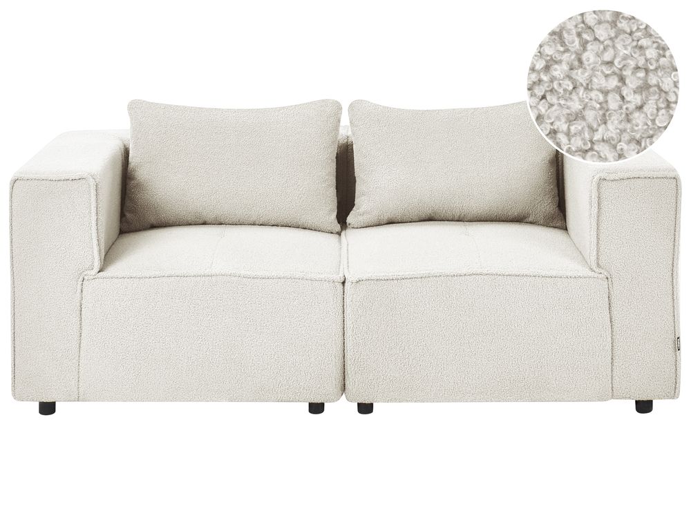 Modulsofa 2-Sitzer AXEBO Bouclé Cremeweiss