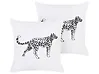 Conjunto de 2 cojines decorativos MARULA 45 x 45 cm Algodón Blanco Patrón animal