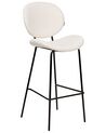 Set of 2 Boucle Bar Chairs White LUANA_886376