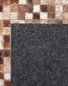 Hnědý kožený patchworkový koberec 160 x 230 cm TORUL_792684