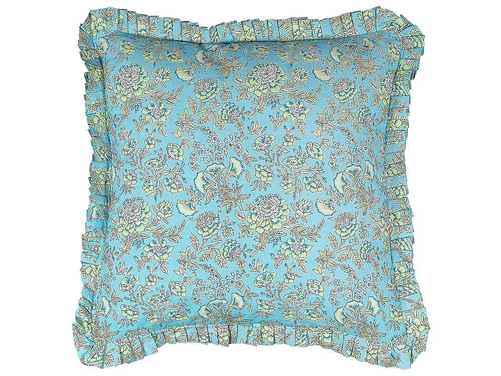 2er Set Kissenbezug 45x45 Cm – Boho Ethno Blumenmuster, Leinen-Optik, Mit Unsichtbarem Reißverschluss