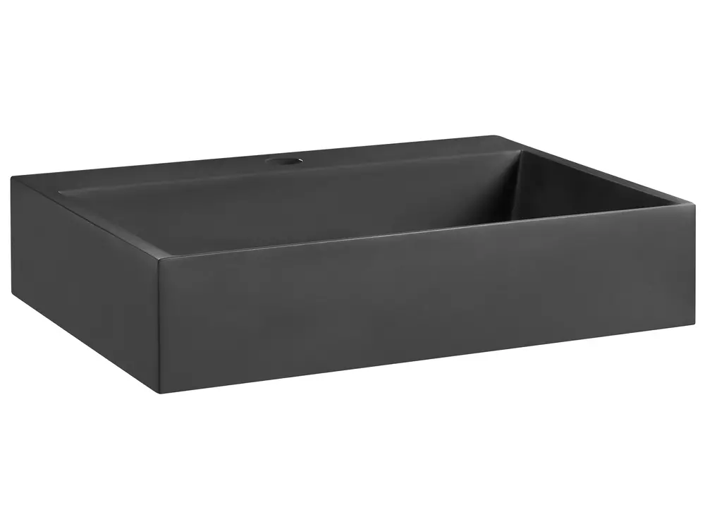 Umywalka podwieszana QUENKO 50 x 38 cm Tworzywo mineralne Czarny_981267