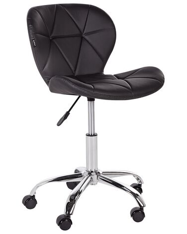 Faux Leather Desk Chair Black VALETTA