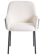 Sedia da pranzo ALGONA Bouclé Bianco sporco_987054