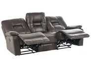 Manual Recliner Living Room Set 6 Seater BERGEN Faux Leather Brown_681652