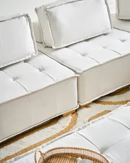 Modular U-Shape Sofa 8 Seater TIBRO Fabric Off-White_1058245