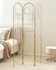 3-panelowy parawan pokojowy TURANIA 100 cm 170 cm Złoty_979942