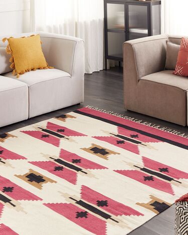 Cotton Kilim Area Rug 200 x 300 cm Multicolour GARNI