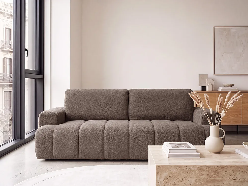 Sofa 3 Seater NARILLA Boucle Taupe_1161468
