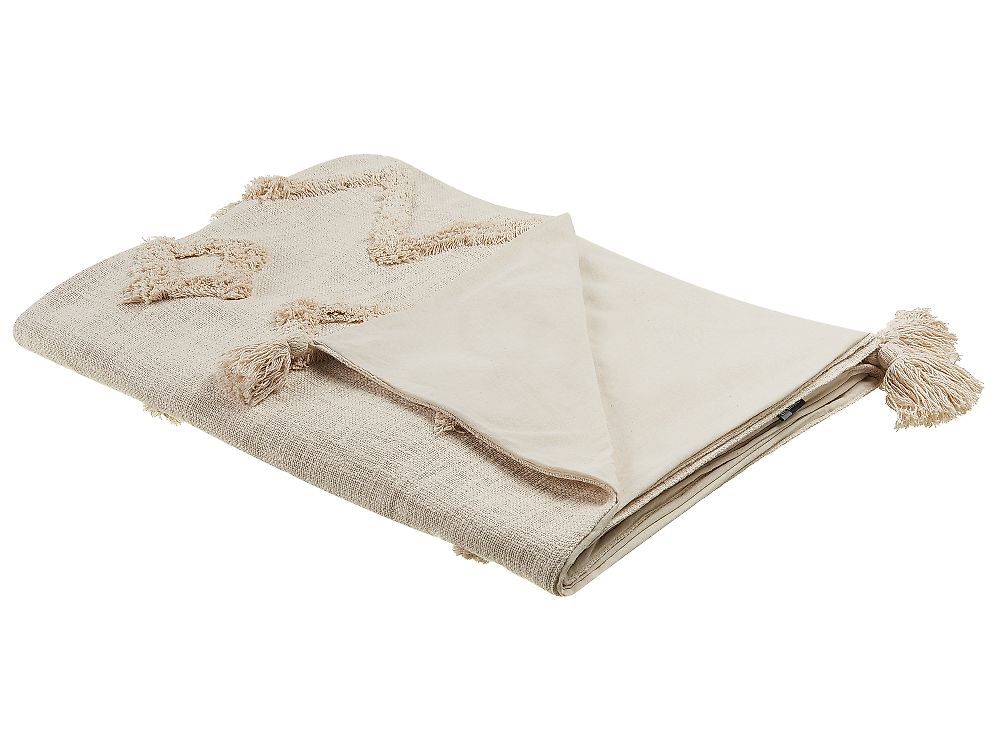 Kuscheldecke GUNA Baumwolle 130 x 180 cm Beige