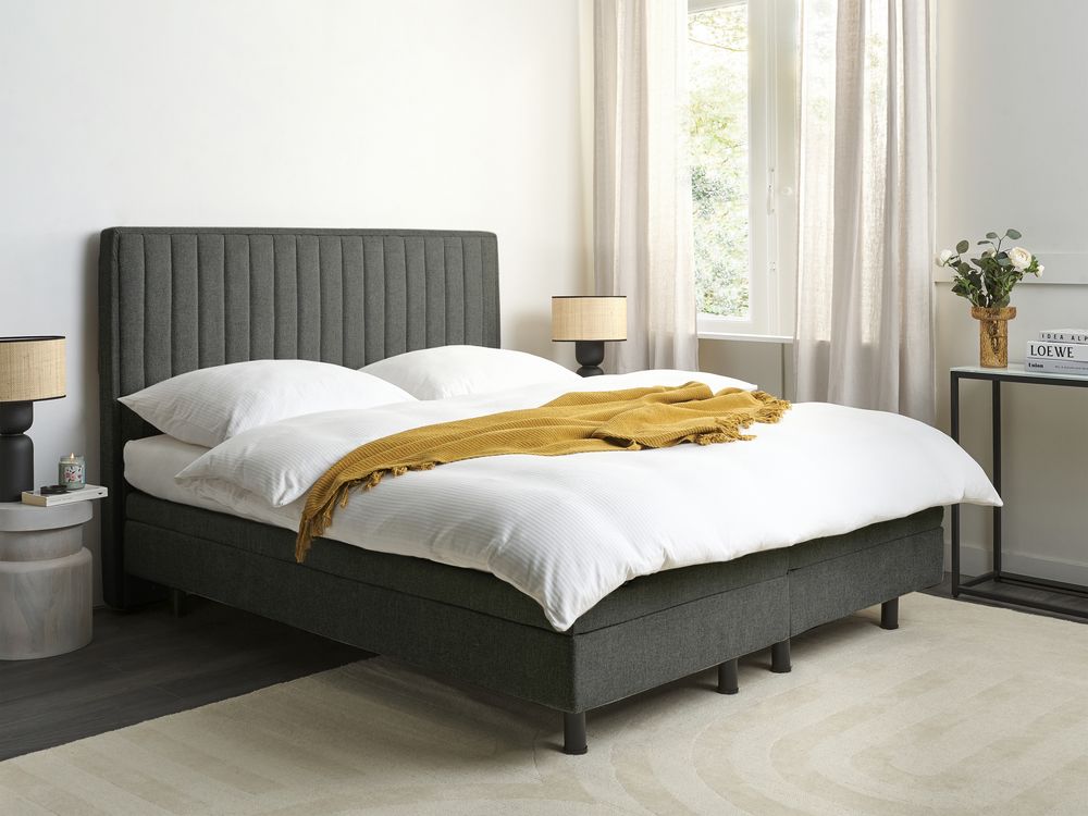 Adjustable Bed Fabric DUKE II 180 x 200 cm (EU Super King) Dark Grey