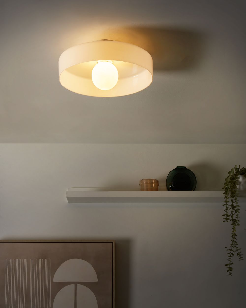 Iluminação de tecto LUGUSE Vidro Branco