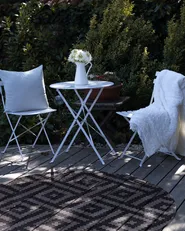 Outdoor Rug AJMER Black ø 160 cm_997978