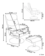 Fotel z masażem LEGEND Z podnóżkiem Ekoskóra Jasnobeżowy_963857