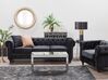 3 Seater Velvet Fabric Sofa Black CHESTERFIELD_705621