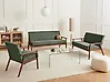 Living Room Set 6 Seater ESRUM Fabric Dark Brown/ Green