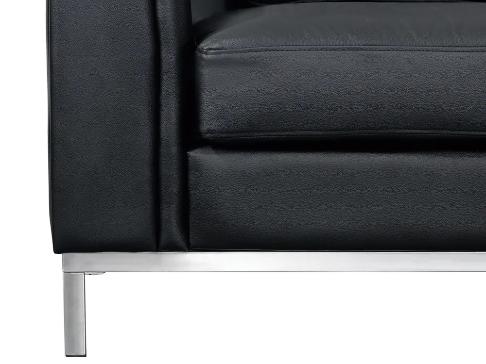 Corner Sofa 4 Seater OSLO Leather Black Left Hand_693500