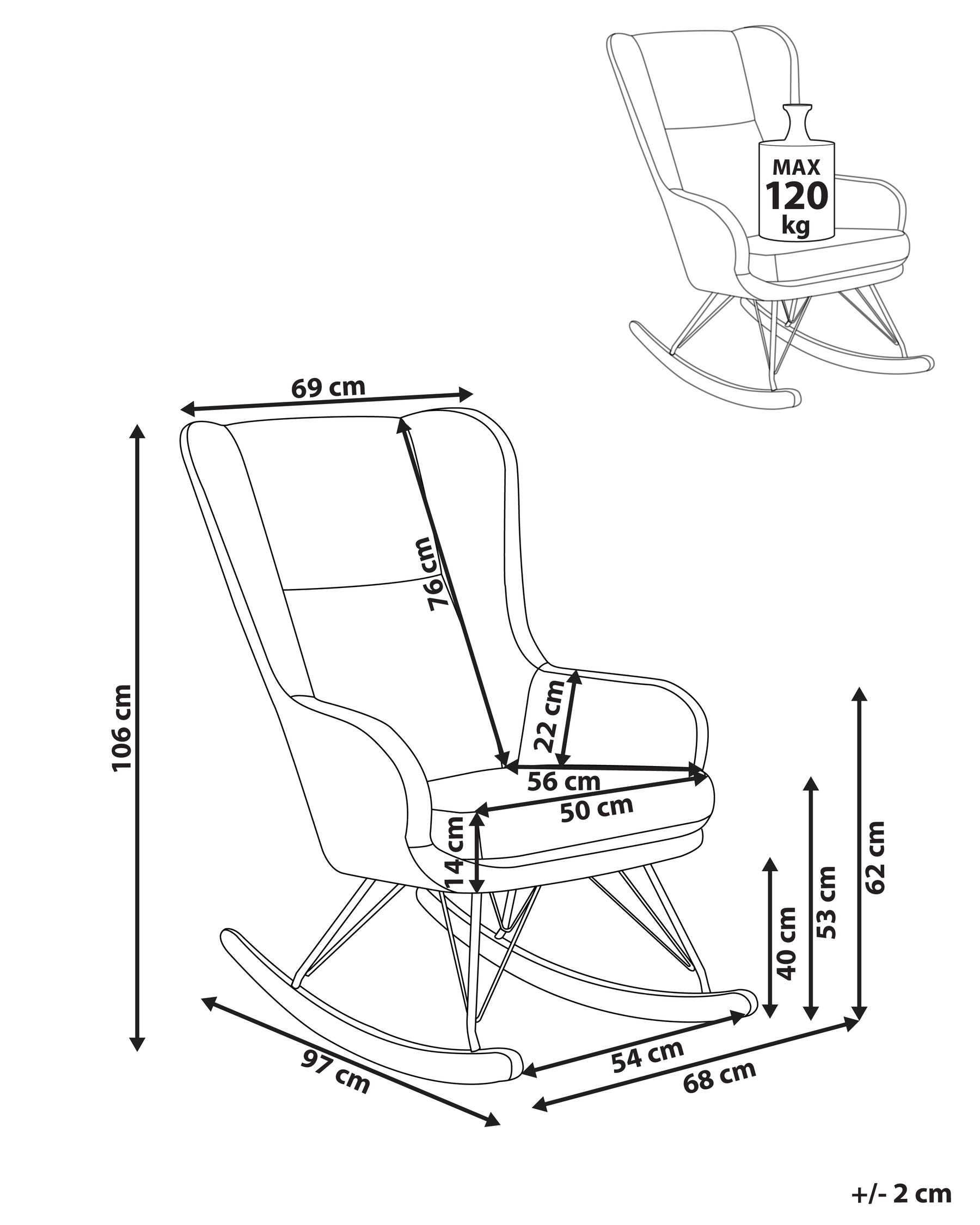 Rocking Chair LUOMA Boucle Off-White_974597