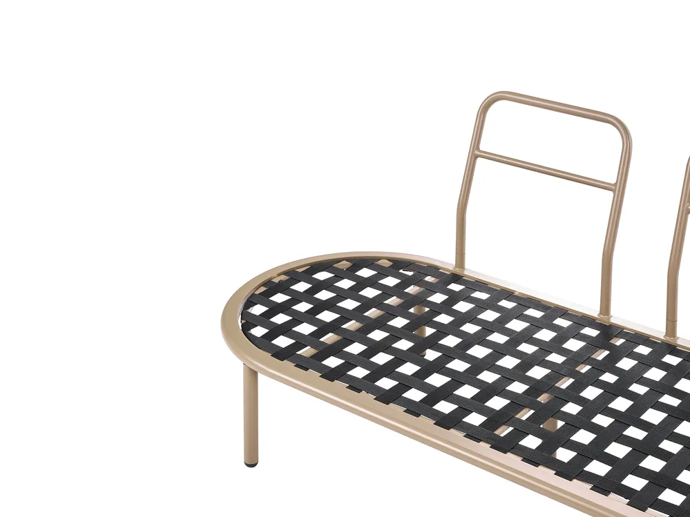 Sofa ogrodowa ze stolikiem dla 4 osób POLLINA Metal Brązowy_1078982