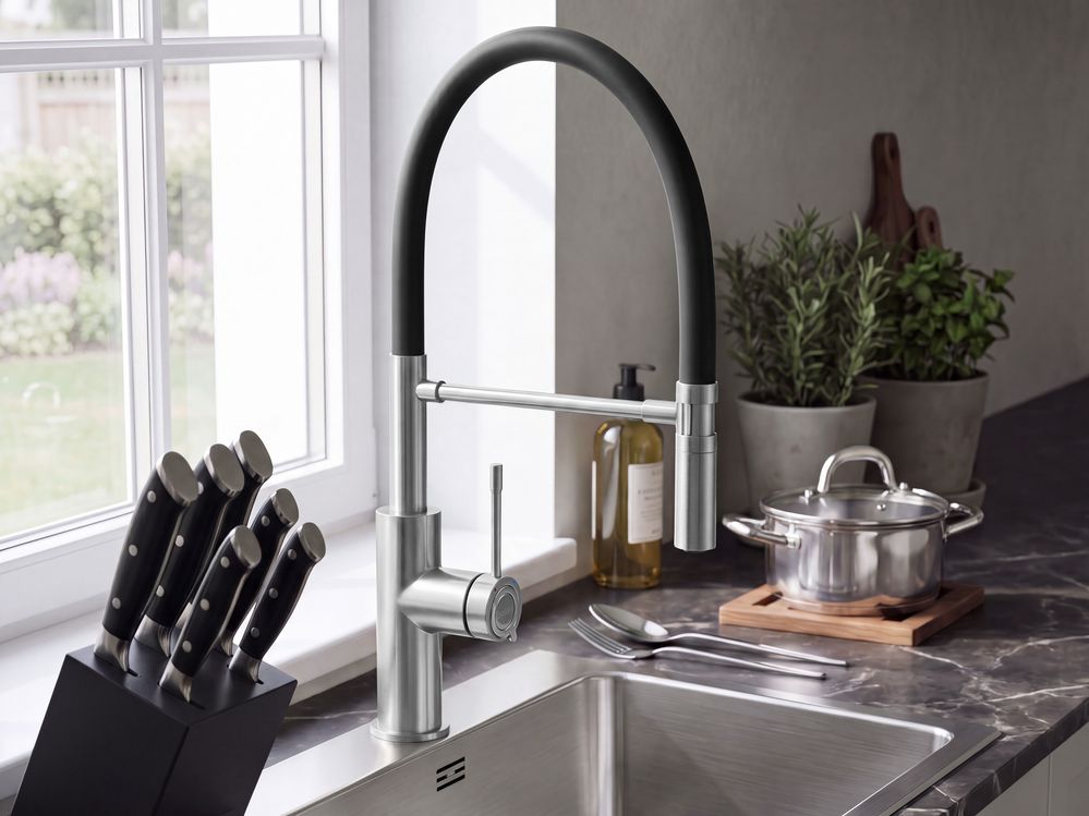 Kitchen Pull Out Tap ARKHATA Silver