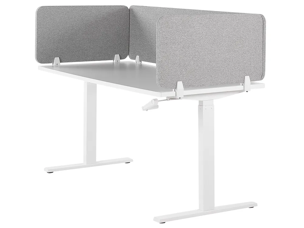 Desk Screen WALLY 80 x 40 cm Light Grey_800927