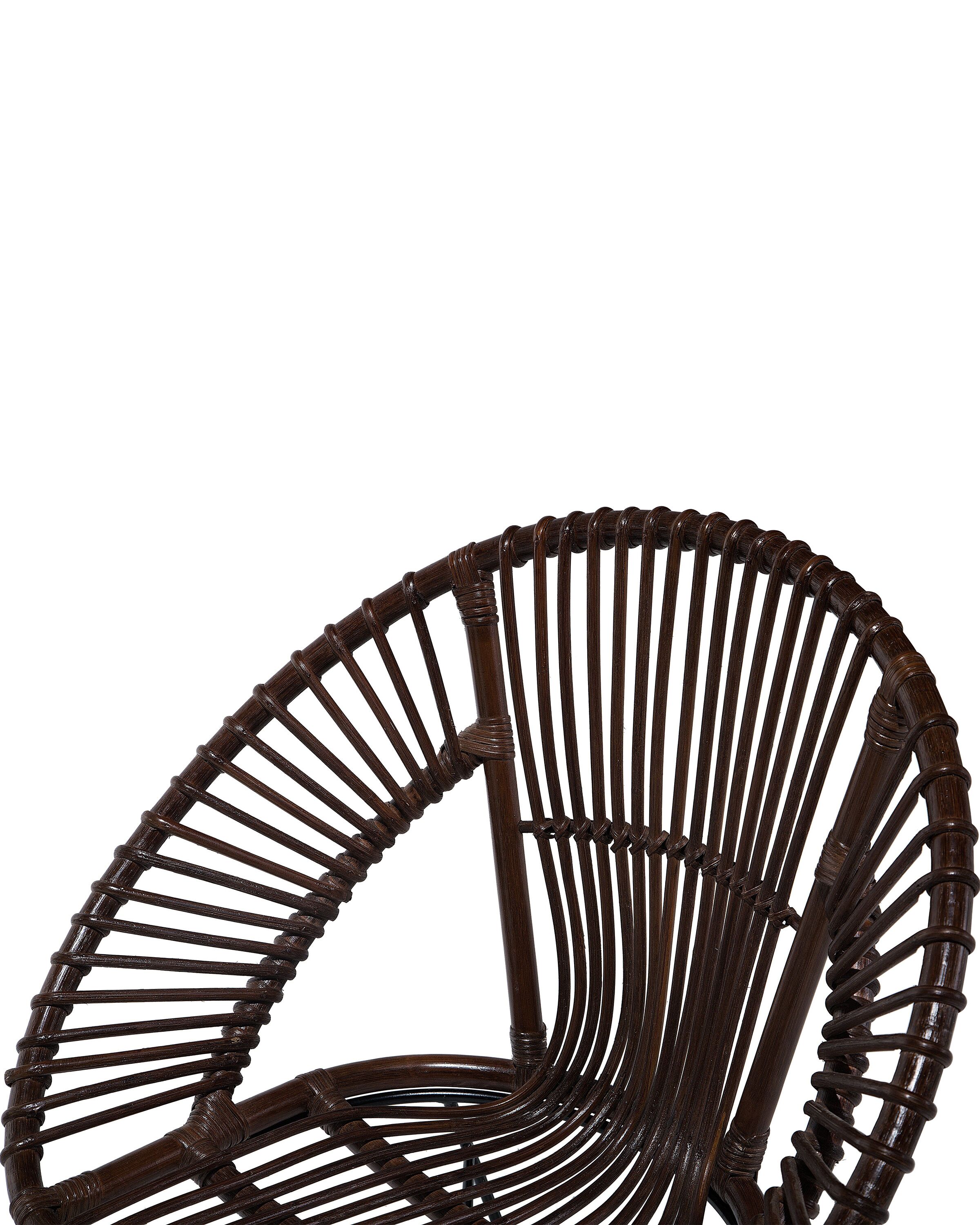 Dining Chair SARITA Rattan Dark Brown | Beliani.co.uk
